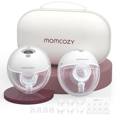 Momcozy M5 Bezruké elektrické odsávačka mateřského mléka Lehká a tenká, nositelná, snadno čistitelná 3 režimy, 9 úrovní nastavení, 2 kusy, Šedá