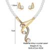 Vintage Imitation Pearl Bridal Jewelry Sets for Women Wedding Crystal Gold Color Necklace Earrings Custom Jewelry