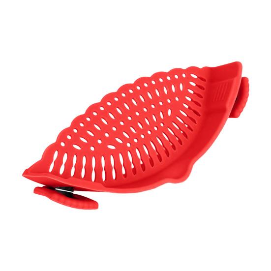 Clip-On Silicone Strainer for Pots And Pans Food Pasta Vegetable Drainer Heat-Resistant Dishwasher Safe Kitchen Colander