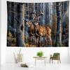 Vintage Elk Forest Tapestry Wall Hanging Hippie Bohemian Minimalist Art Landscape Dormitory Living Room Home Decor