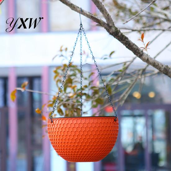 Flower Hanger Hanging Basket Imitation Honeycomb Self Water Absorption Plant Pot Waterproof Outdoor Resin for Garden