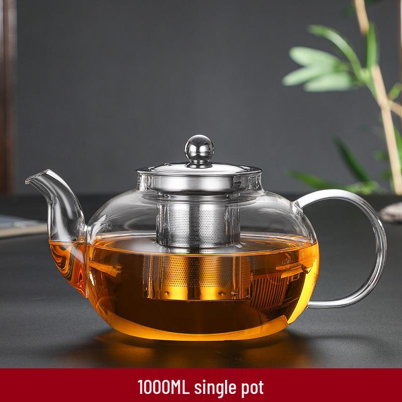 High-Temperature Resistant Glass Fiber Leak-Proof Tea Set: Thickened Borosilicate Glass Gongfu Teapot & Cups