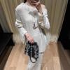 Spring Collection: One-Shoulder Tassel Pullover Sweater & Skirt Set