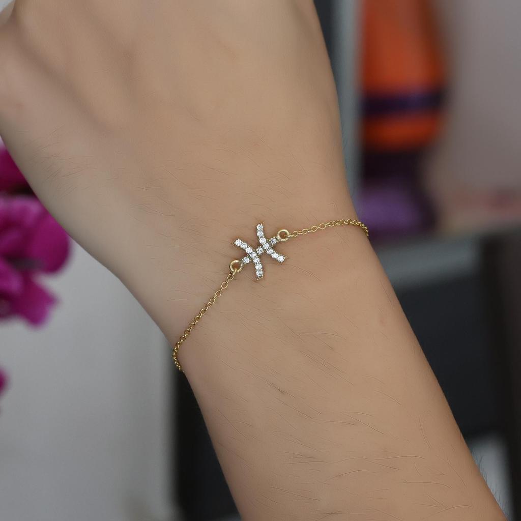 Astrological Zodiac Sign Bracelet, 925 Sterling Silver Handmade Jewelry, Zodiac Jewelry, Women Bracelet