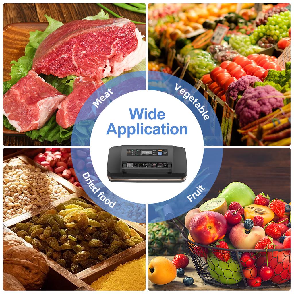 Food Vacuum Sealer Machine with Dry/Wet Pumping/Sealing for All Food Storage 85kPa Suction Power