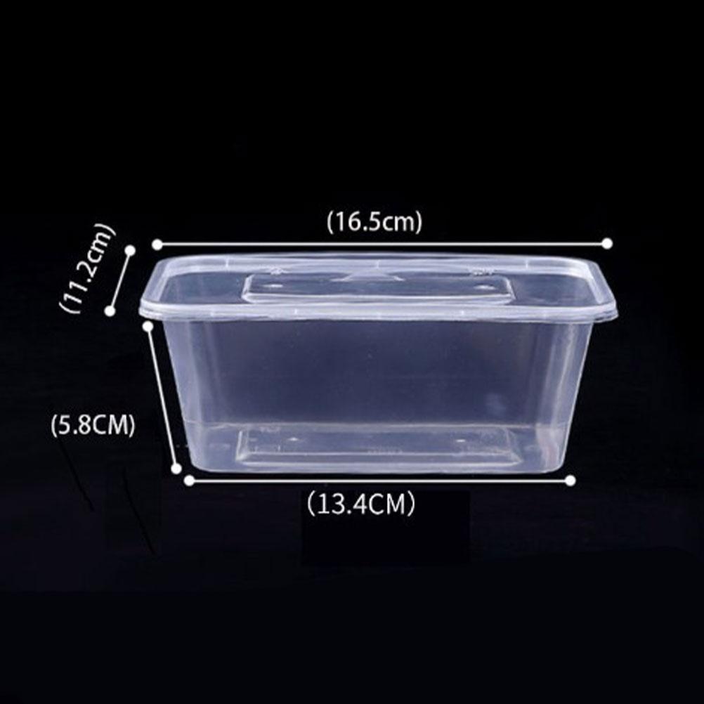 50pcs Transparent Fruit Carry Out Box Disposable Salad Meal Containers Food Storage Box Take Out Packing Box (500ml)