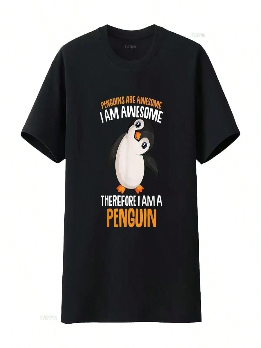 Penguins Are Awesome Girl Kids Boys Women Penguin T Shirt Vintage Washed Graphic Breathable Casual Homme Designer Clothes S разноцветный