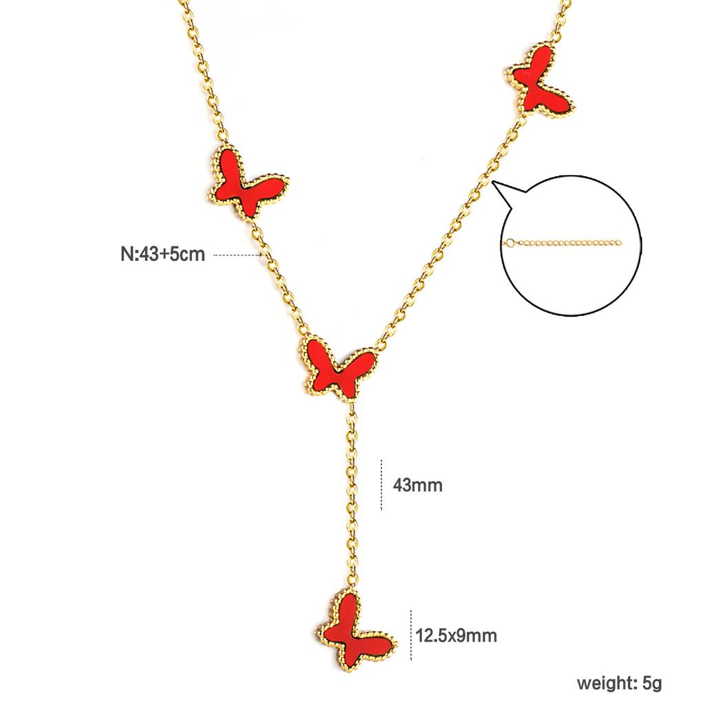 Summer Butterfly Collarbone Necklace Bracelet Jewelry Set Minimalist Dainty Women Accessories