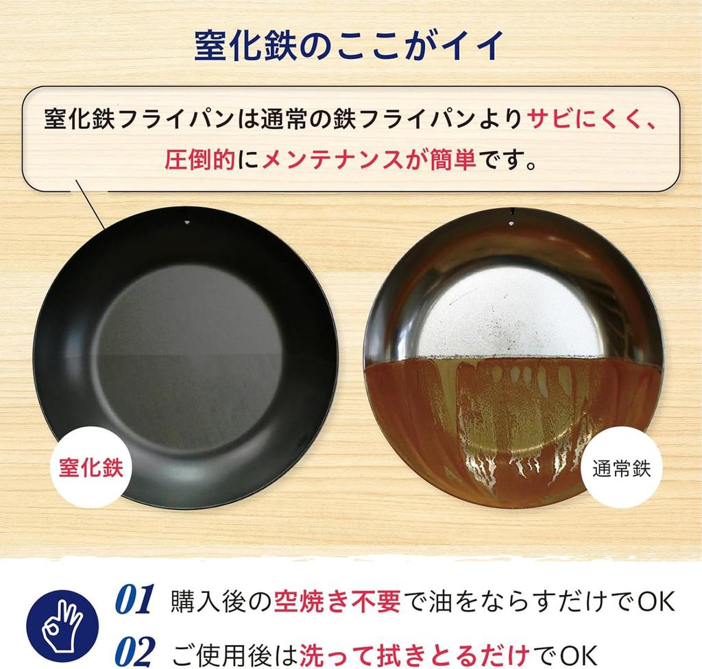 Riverlight Extreme JAPAN Iron Deep Frying Pan with Nitrided IH Chinese Made in JSR1426 (Right-hand opening) Lid, 26cm, Iron, Compatible,