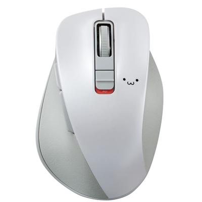 Elecom Wireless Mouse Bluetooth EX-G, Ultra-Silent Grip, 5-Button, Multi-Pairing, Medium Size, White, M-XGM15BBSWF/EC