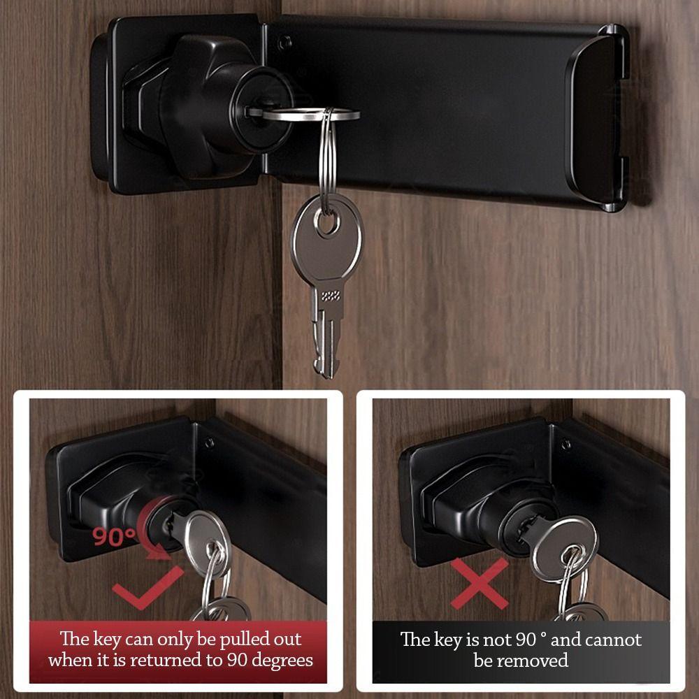 New Stainless Steel Door Clasp Lock 90 Degree Anti-theft Padlock Hasp Burglar-proof Right Angle Door Latch Shed Gate