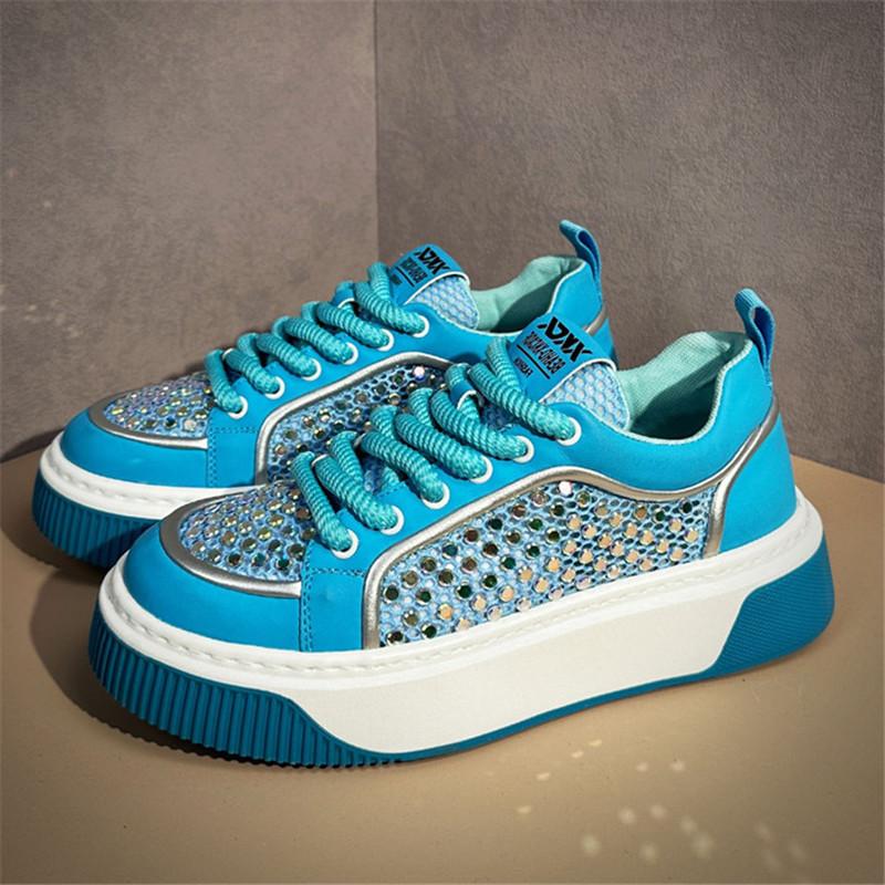 Fashion Trend New Designer Men's Fashion Charm Rhinestone All Match Mixed Thick-soled Causal Shoes Male Walking Sneakers Zapatos Hombre