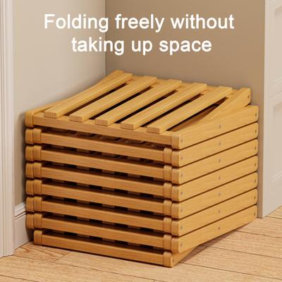 Yousheng Wooden Folding Shoe Rack No Assembly 2/3/4/5/6/7 Tiers Bamboo Corner Shoe Rack Hallway Entryway Small Space Shoe Organizer