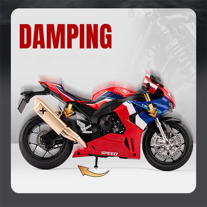1/9 Honda CBR 1000RR-R Fire Blade Alloy Sports Motorcycle Model Diecast Street Racing Motorcycle Model Sound Light Kids Toy Gift