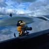 Psyduck with Gatling Gun Figure Funny Road Bandit Car Ornament Dashboard Trunk Creative Car Dashboard Decor