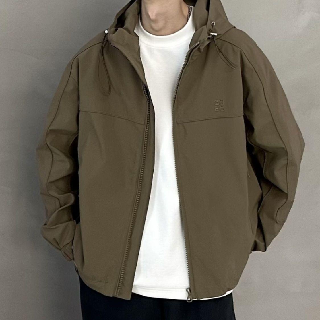 Youth Korean Style Hooded Workwear Jacket – Versatile Spring & Autumn Casual Trend M 115 jin хаки