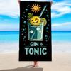 1pc Gin and Tonic Beach Towel Cocktail Drink Print Quick Dry Microfiber Large Bath Towel For Adults Summer Party Bar