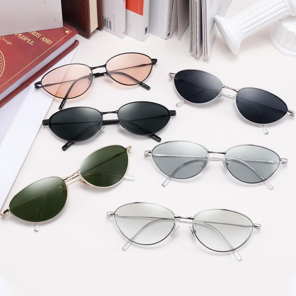 FEISEDY Cat Eye Metal Frame Sunglasses with UV400 Stylish Design for Mountain and a Smaller B1329 Women's Protection, Driving, Fishing, Climbing,