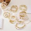 Artificial Pearl Beaded Bracelet With Geometric Oval Design For Womens Fashion Accessory