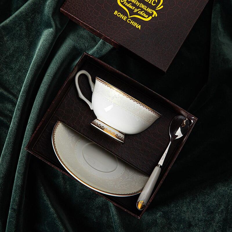 Set of High Quality English Afternoon Tea Luxury Bone Porcelain Glass Exquisite Gift Box