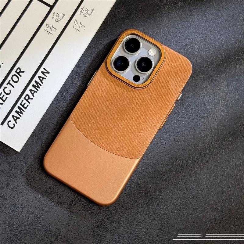 Luxury Fleece-Trimmed Magnetic Phone Case IPhone 15 Pro Max 14 With Shockproof Full Cover Stand
