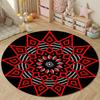 Nordic Round Sun Multicolor Rug Pad, Non-Slip Floor Mat for Dining Room
