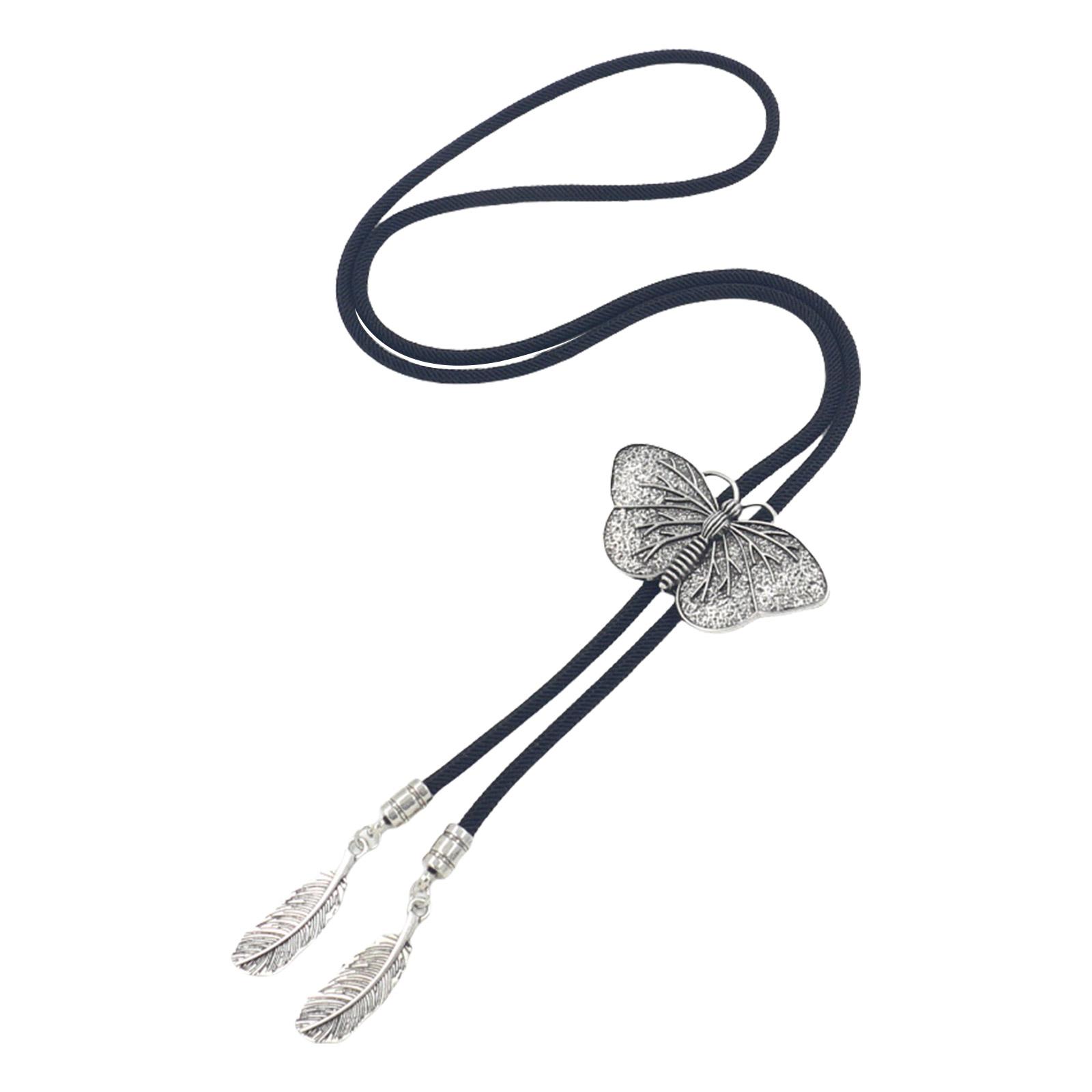 

Elegant Bolo Tie with Butterfly Pendant Carved Necktie Western Necklace Cool Bolo Tie Western Cowboy Costume