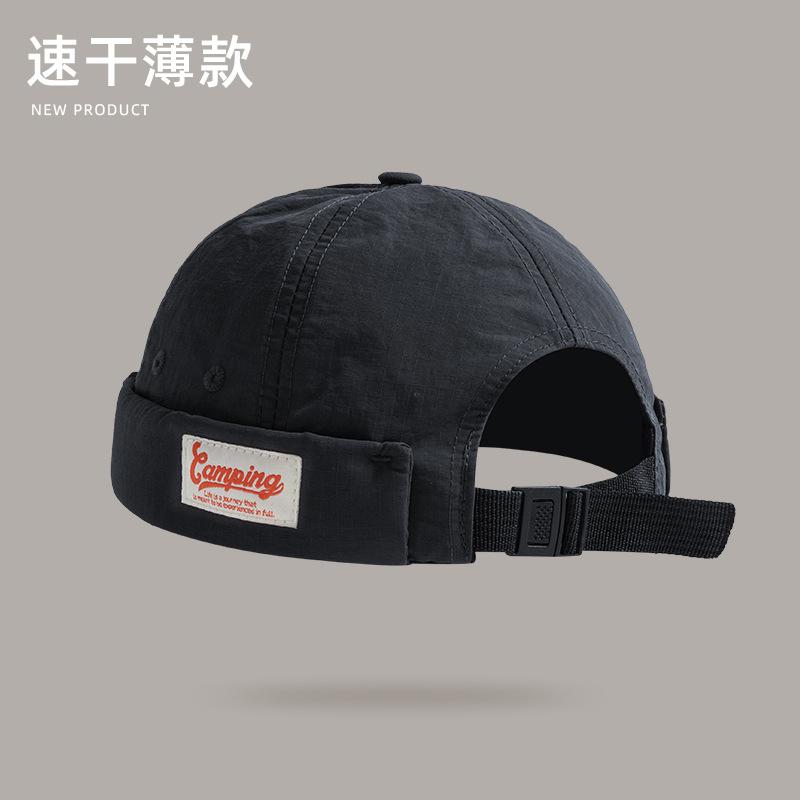 

Уличный тренд мужские и женские шапки без козырька, быстросохнущие хип-хоп яппи персонализированные меховые шапки-дыни, ретро лысые круглые шапки Adjustable чёрный