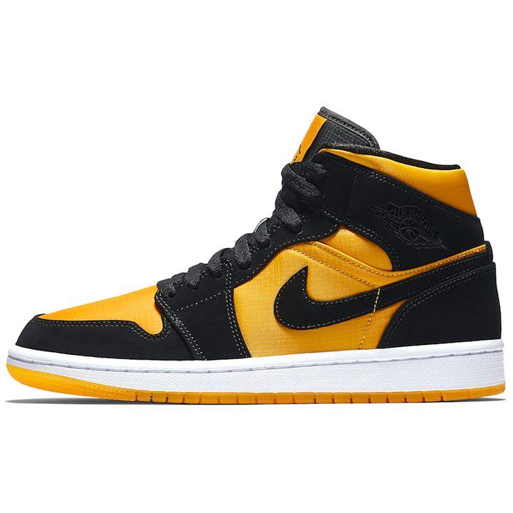 

Мужские кроссовки Air Jordan 1 Mid Black Gold Black-University-Gold-White CD6759-007