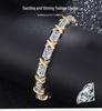S925 Sterling Silver Two-Tone Gold XO Diamond Bracelet - Retro and Versatile Style