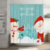 Tu Weihnachts-Duschvorhang Winterurlaub Festliche Badezimmerdeko Schneemann Weihnachtsmann Muster Wasserdichtes Gewebe Heimtextil