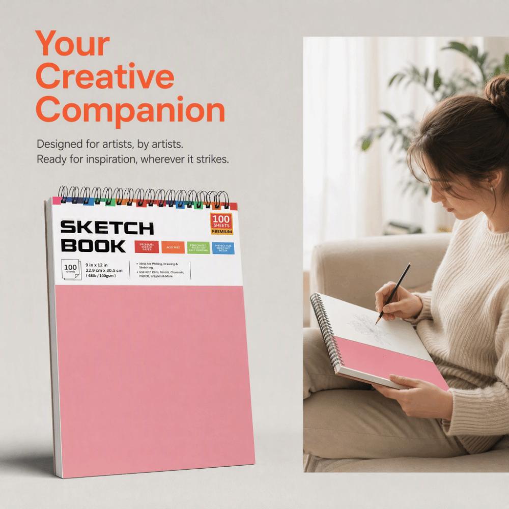 Hardcover Drawing Paper Pad Top Spiral Binding Drawing Pad New A4 Sketchbook  Illustration