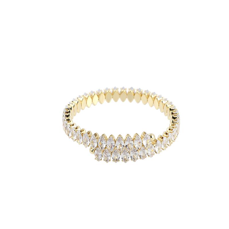 Rainbow CZ Cuff Bracelet For Women Adjust Size Silver Gold Bohemia Summer Beach Hot Jewelry Multicolor Bracelet For Wedding