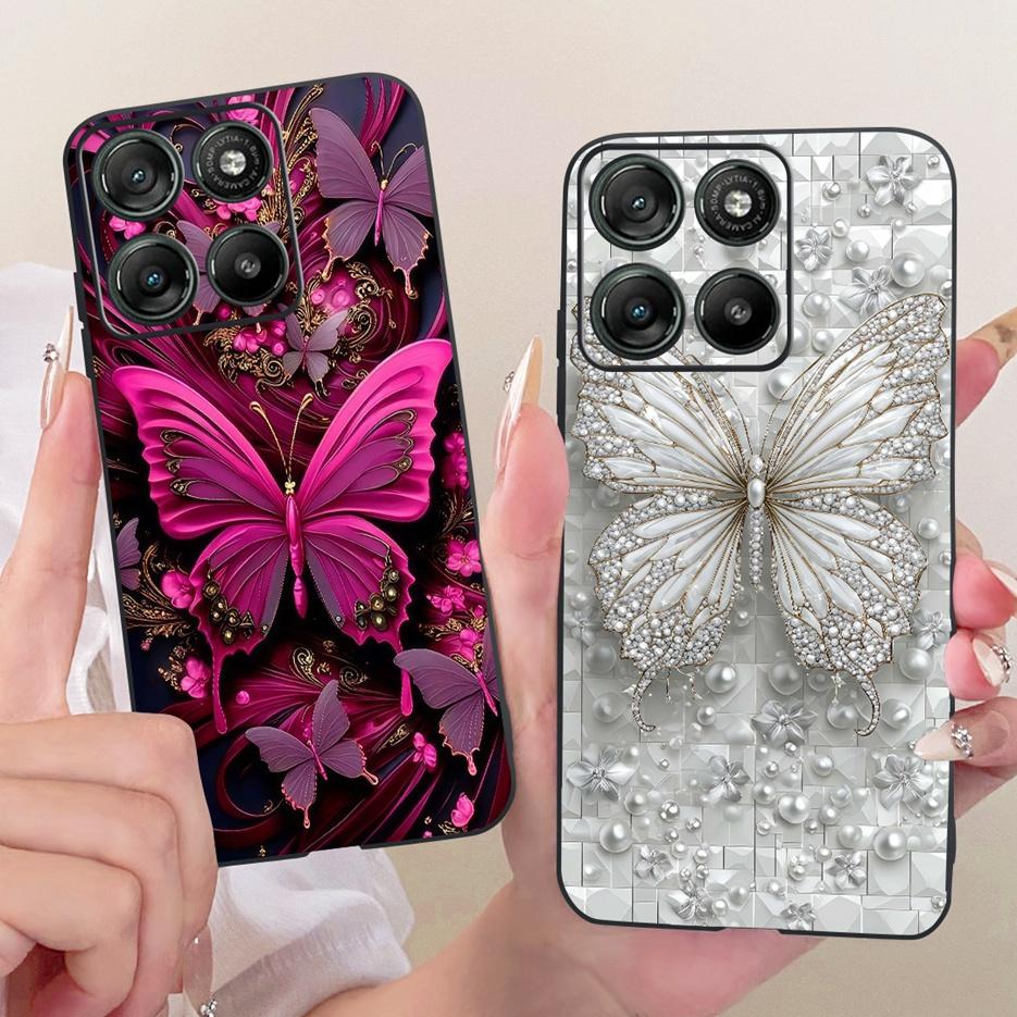 For Motorola Moto G15 Power Case MotoG17 Luxury Butterfly Painted Cover Soft TPU Phone Case For Motorola G17 Power MotoG15 Shell