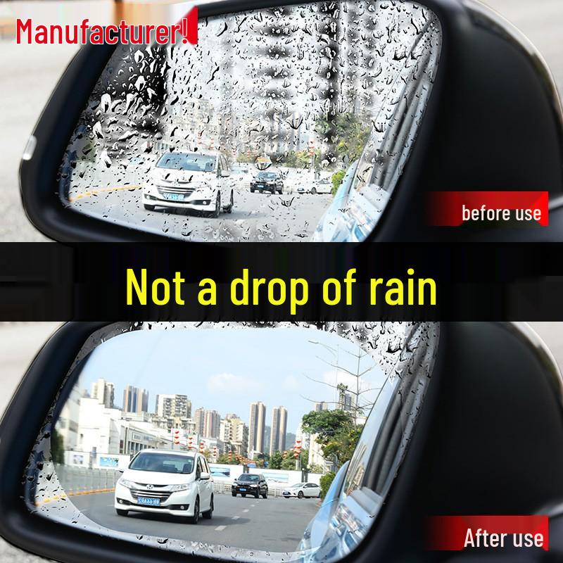 Universal Car Rearview Mirror Rainproof & Anti-Fog Film: Effective Water Repellent for Rainy Days