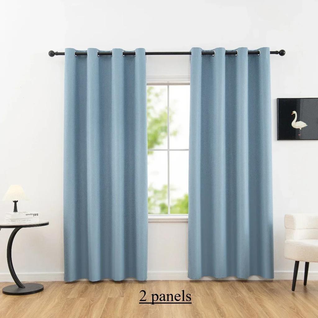 2panels 100% Blackout Curtains, Curtains for Living Room, Bedroom, Balcony, Bathroom, Modern Blackout  Window Curtain