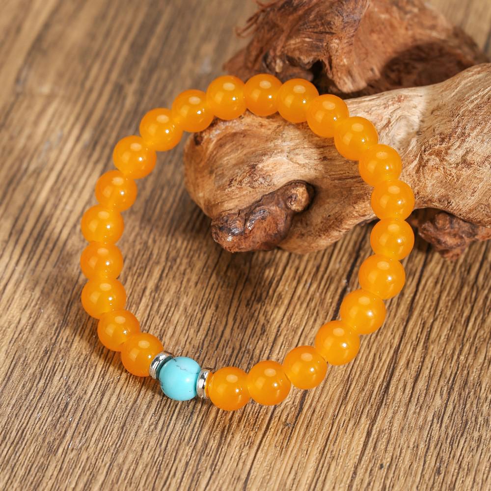 European Crystal Tiger Eye Elastic Bracelet, Natural Stone Beads Jewelry