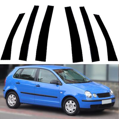 6pcs Glossy Black Car Window Pillar Posts Trim Cover for Volkswagen Polo Mk4 (9N)5-Door Hatchback 2002-2010 Car Stickers