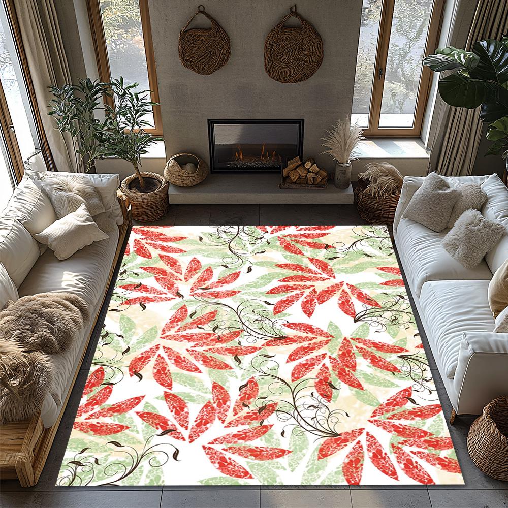 Elegant Floral Area Rug Vintage Persian Style Non Slip Doormat Home Decor Living Room Bedroom Floor Mat Cozy Carpet Design