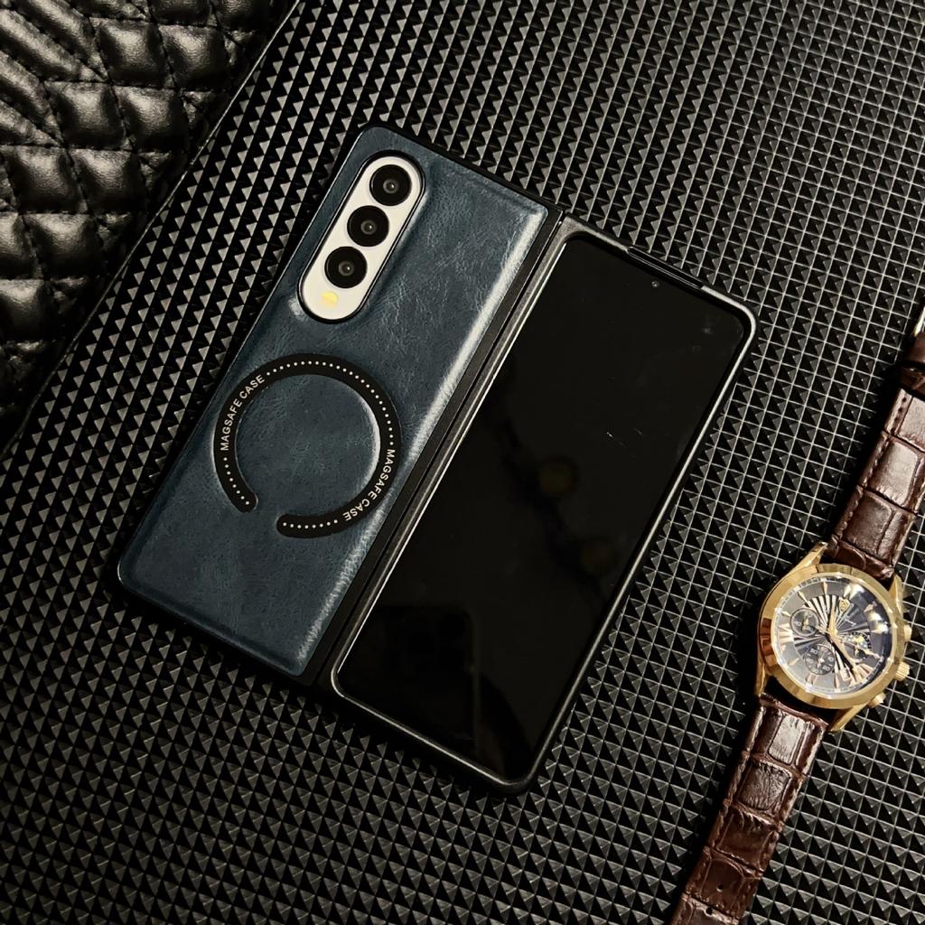 Crazy Horse Pattern Retro Leather Pattern Magnetic Attraction Is Suitable for Samsung Z FOLD7 Mobile Phone Case Hinge Anti-drop Folding Z FOLD4/3