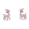 925 Silver Reindeer Antler Stud Earrings - Cute Korean Mori Style