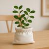 1pc 3D Printed Bohemian Plant Pot White Square Plastic Planter for Succulents Indoor Desktop Home Office Decor Gift