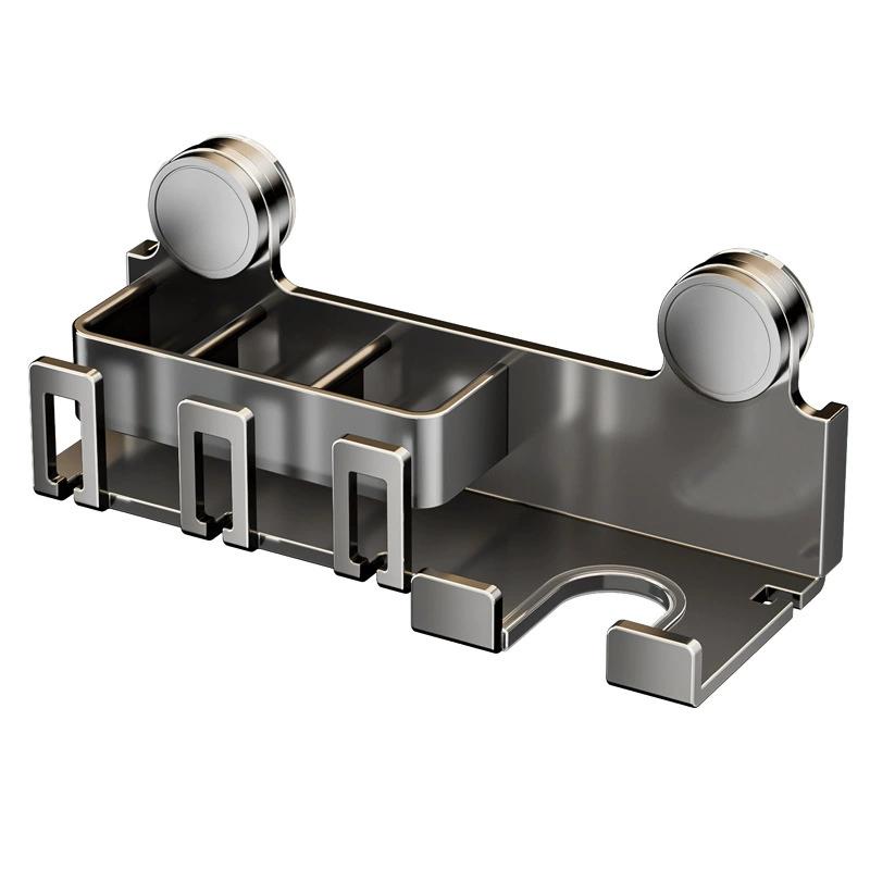 

Soporte de pared para cepillos de dientes y secador, organizador de baño sin taladros