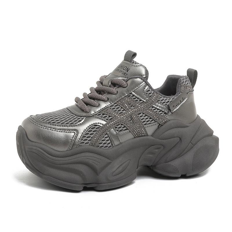 Platform dad shoes women's 2025 new summer casual lightweight mesh little white sports shoes ins trendy casual shoes women