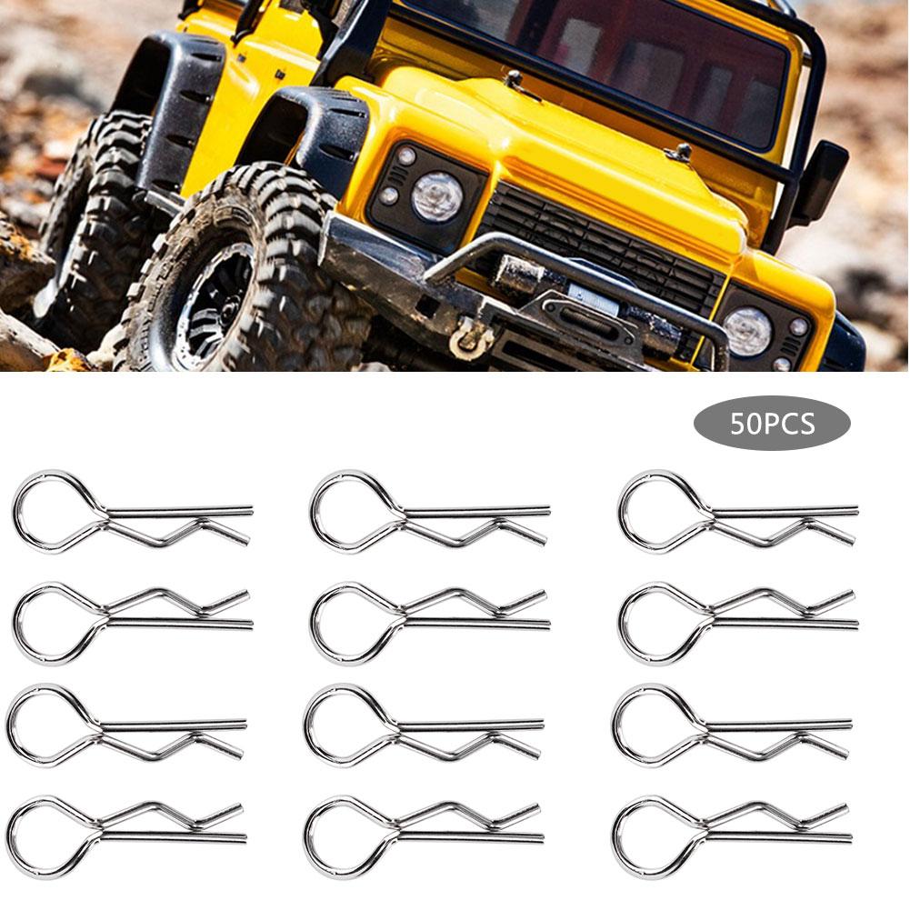 50pcs R Clips R Shape Pins RC Parts Accessory Fit for 1 10 HSP RC Car Vehicle ModelSilver