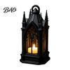 Luminous Figurine for Home Gothic Cathedral LED Candle Lantern, Church Shaped Flameless Tealight Lamp, Holiday Party Ornament Spooky Vintage