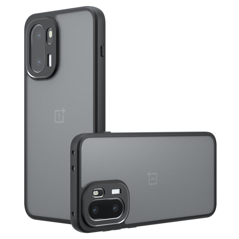 For OnePlus 15R 5G/Ace 6T 5G/Ace 6 5G Case Skin-Touch TPU + PC Matte Phone Back Cover, Transparent Black