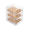 Boîte de Rangement pour Œufs Grande Capacité 36 Œufs Conception à Tiroir à Deux Niveaux Organisateur Transparent pour Réfrigérateur