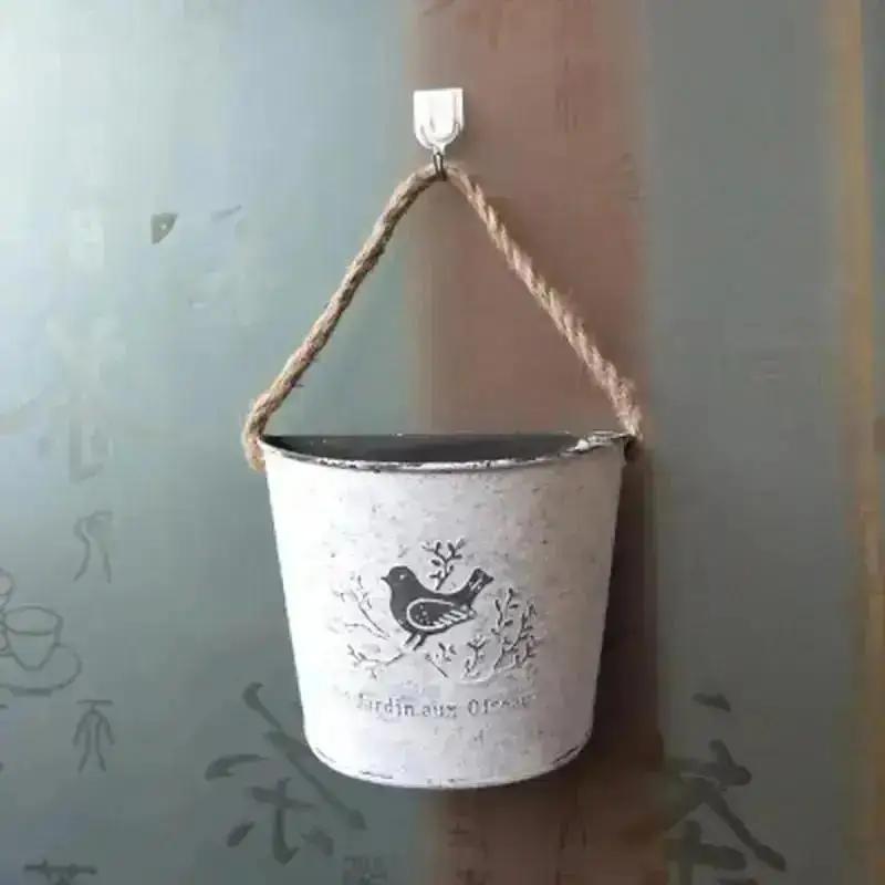 

New Wall Hanging Flower Vase Pot Basket Rural Garden Supplies Home Decoration Plantas Accesorios For Indoor Wall-mounted A