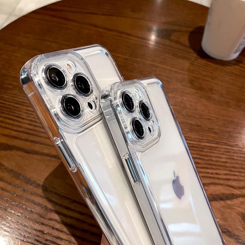 Shockproof Transparent Acrylic Case For Iphone 12 13 11 Pro Max X Xs Xr Clear Crystal Tpu Bumper Cover For Iphone Cases